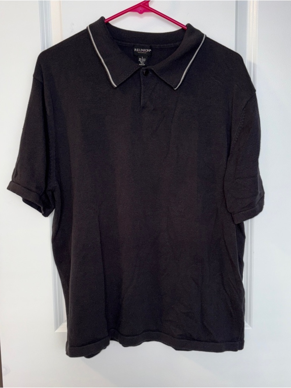 Men’s Vintage Reunion Black Polo Size: L - Picture 1 of 4